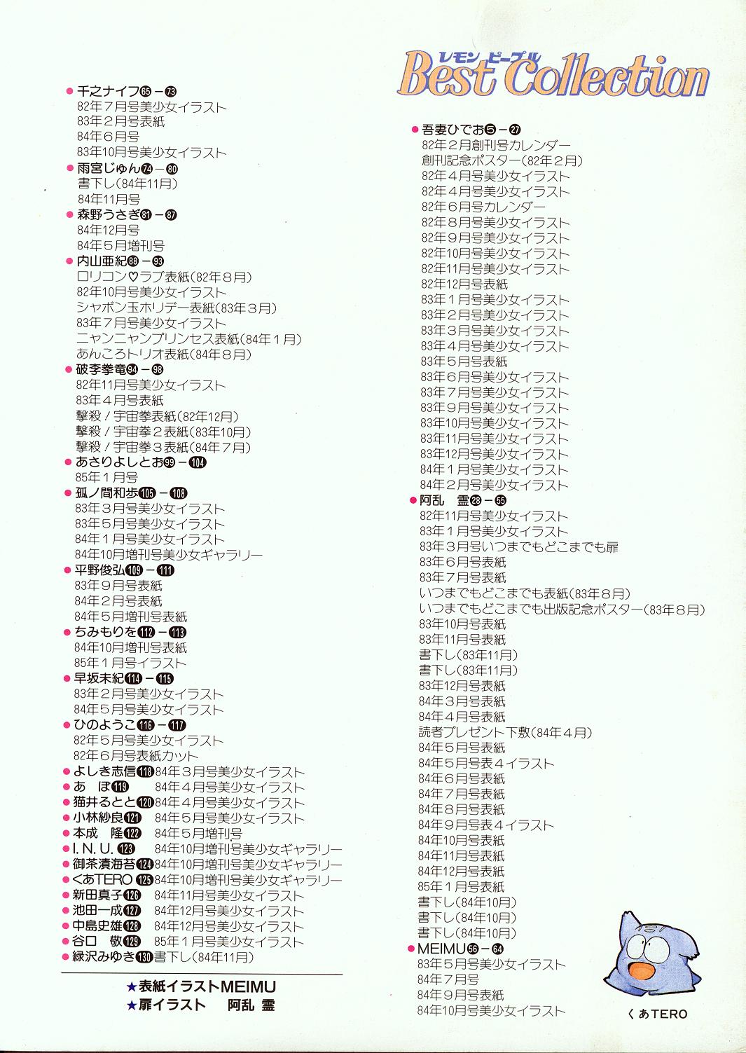 [Anthology] Lemon People 1985-02 Zoukangou - Best Collection [アンソロジー] レモンピープル 1985年2月号増刊 Best Collection