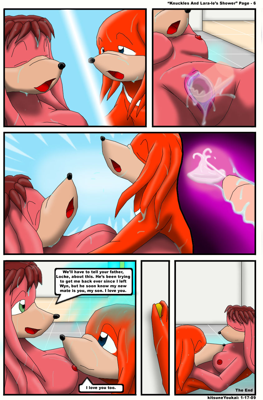 [Kitsune Youaki] Knuckles and Lara-Le's Shower (Sonic The Hedgehog) 